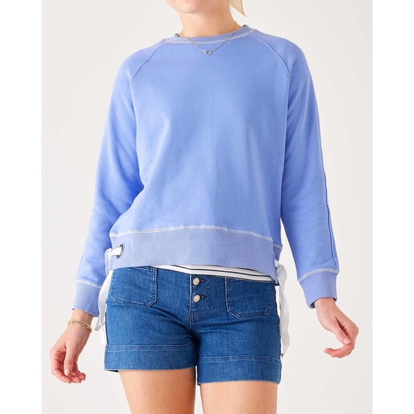 Mersea Tops - NWT Mersea Frenchie Tie Side Crewneck. SIZE Small. In Periwinkle